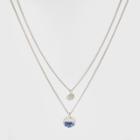 Semi Precious 2 Row Layered Necklace - Universal Thread Blue Mineral,