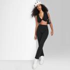 Women's Reversible Twist Tank Cropped Sweater Tank Top - Wild Fable Black