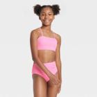 Girls' Strawberry Fruit Snack Bandeau Bralette Swimsuit Top - Art Class Berry Pink