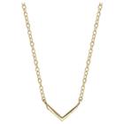 Distributed By Target Women's Sterling Silver V Bar Station Necklace - Gold (18),