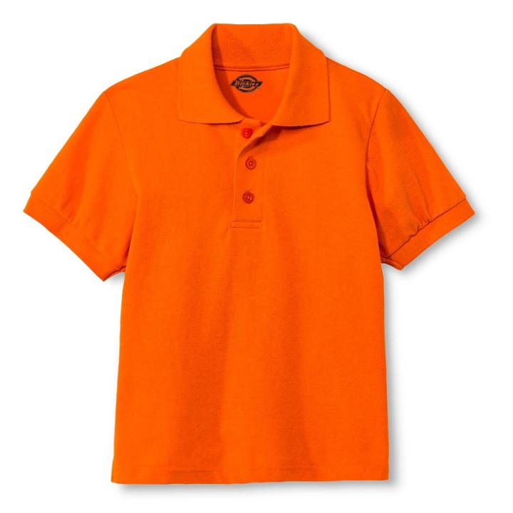 Dickies Boys' Pique Uniform Polo Shirt - Orange S, Boy's,