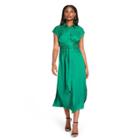 Women's Leopard Print Tie-front Shirtdress - Cushnie For Target Emerald Green Xxs