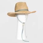 Women's Straw Panama Hat With Chin Strap - Universal Thread Natural, Brown