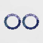 Circle Stone Hoop Earrings - A New Day Blue