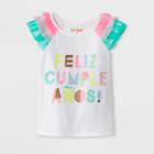 Toddler Girls' Feliz Cumpleanos Cap Sleeve T-shirt - Cat & Jack White
