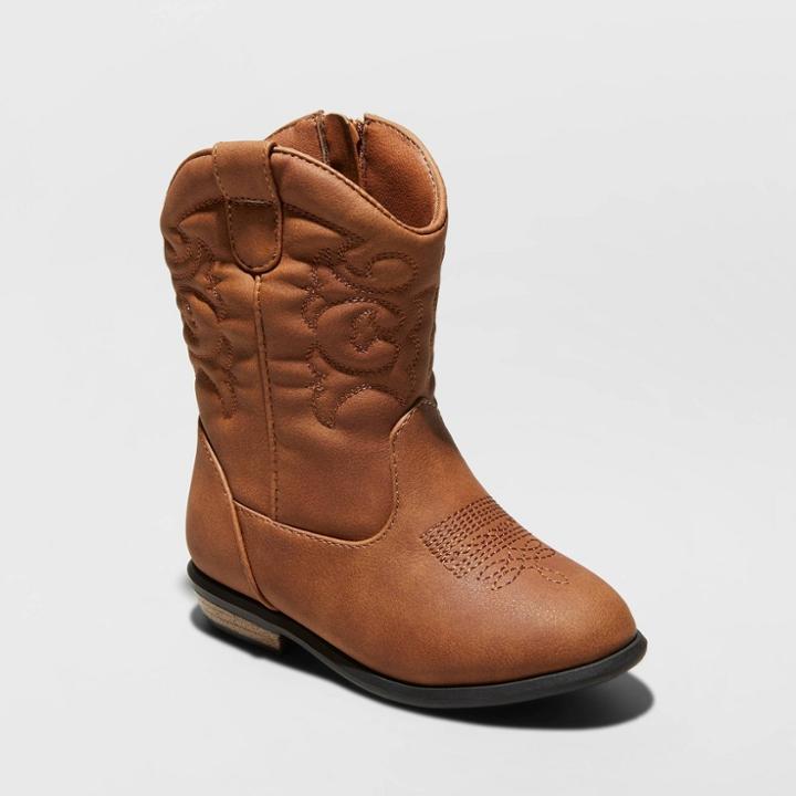 Toddler Girls' Basil Western Boots - Cat & Jack Brown