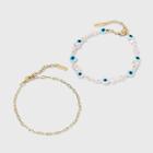 Sugarfix By Baublebar Mixed Media Anklet Set - Turquoise