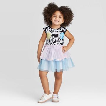 Mia & Mimi Toddler Girls' Pippa And Julie Disney Minnie Mouse Pom Pom Dress - 3t, Girl's,
