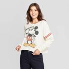 Disney Women's Mickey Sweatshirt (juniors') - Cream M, Size: