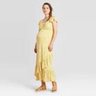 Maternity Floral Print Short Sleeve Knit Maxi Dress - Isabel Maternity By Ingrid & Isabel Green