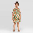 Toddler Girls' Off-the-shoulder Floral A-line Dress - Art Class Pink 12m, Girl's, Green