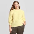 Women's Plus Size Crewneck Pullover Sweater - A New Day Light Yellow