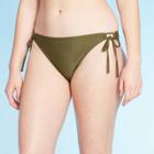 Women's Side-tie Bikini Bottom - Xhilaration Olive Xs, Women's, Green