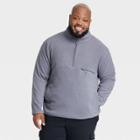 Men's Big & Tall Polar Fleece High Neck 1/2 Zip Sweatshirt - Goodfellow & Co Gray