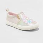 Toddler Girls' Gemmina Unicorn Patch Slip-on Sneakers - Cat & Jack Cream