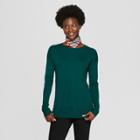 Women's Crew Neck Luxe Pullover Sweater - A New Day Green