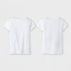 Girls' Short Sleeve 2pk Adaptive T-shirt - Cat & Jack White