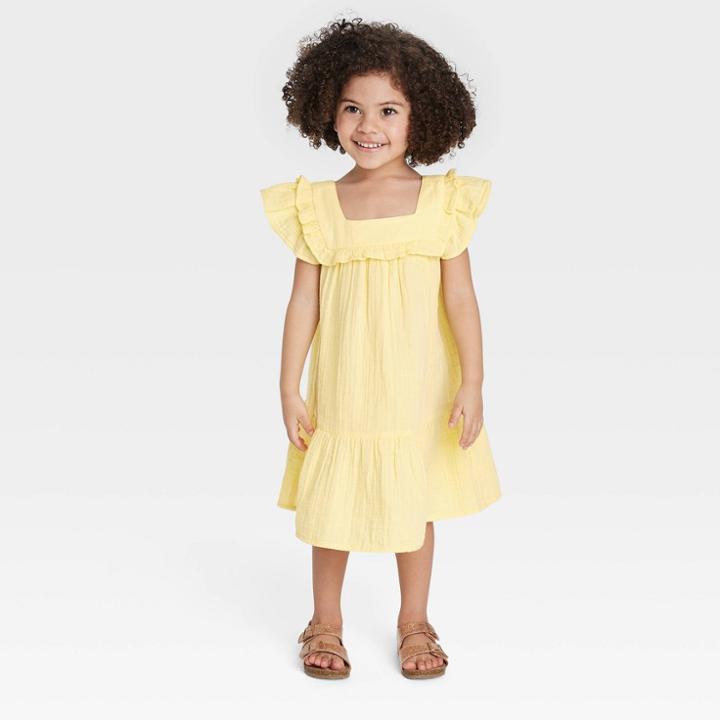 Toddler Girls' Gauze Dress - Cat & Jack Yellow