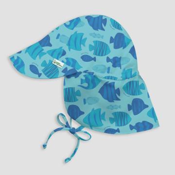 Green Sprouts Baby Boys' Fish Print Floppy Swim Hat - Blue