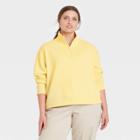 Women's Plus Size Quarter Zip Sweatshirt - A New Day Yellow