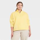 Women's Plus Size Quarter Zip Sweatshirt - A New Day Yellow