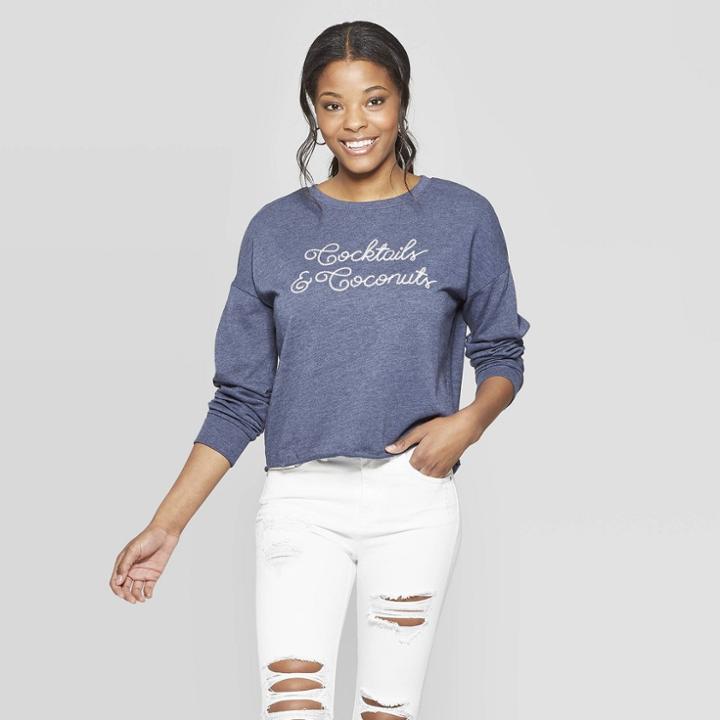 Women's Cocktails & Coconuts Sweatshirt - Zoe+liv (juniors') - Blue