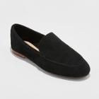 Women's Mila Wide Width Suede Loafers - A New Day Black 6w,