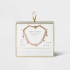 Silver Plated Beaded Rose Quartz And Chain Two Strand Bracelet - A New Day Pink