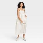 Women's Spaghetti Strap Smocked Dress - A New Day White