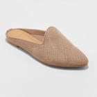 Women's Violet Microsuede Perf Mules - Universal Thread Taupe (brown)