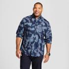 Men's Tall Standard Fit Long Sleeve Northrop Button-down Shirt - Goodfellow & Co Geneva Blue