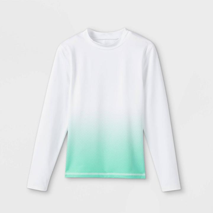 Boys' Ombre Long Sleeve Rash Guard Swim Shirt - Cat & Jack White