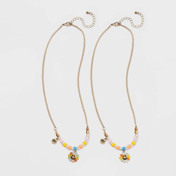 Girls' 2pk Floral Bff Necklace Set - Cat & Jack , One Color