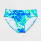 Girls' Tie-dye Bikini Swim Bottom - Art Class Blue