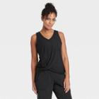 Women's Twist-front Ribbed Tank Top - All In Motion Black
