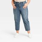Women's Plus Size Super-high Rise Vintage Straight Cropped Jeans - Universal Thread Medium Tint Denim 14w, Medium Tint Blue