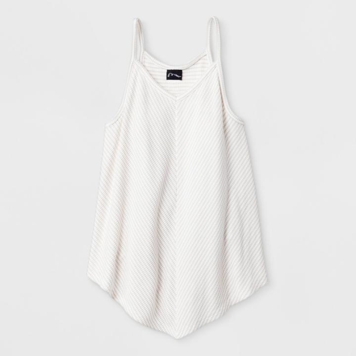 Girls' Ribbed V-neck Knit Tank Top - Art Class White