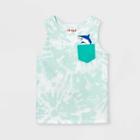Toddler Boys' Tie-dye Shark Knit Pocket Tank Top - Cat & Jack Green
