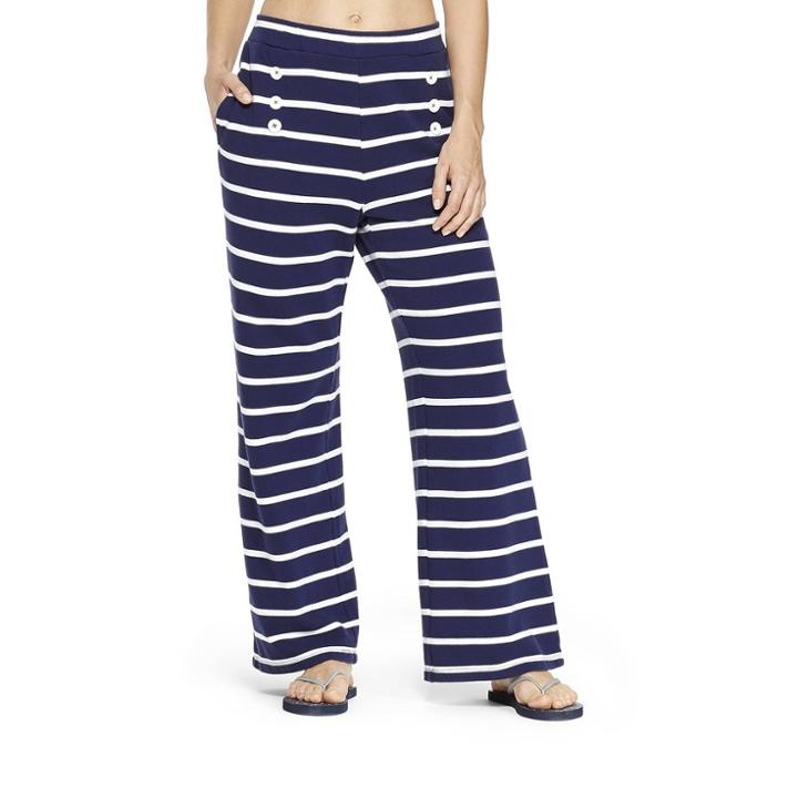 Women's Striped Pants - Navy/white Xs - Vineyard Vines For Target, Blue