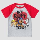 Toddler Boys' Paw Patrol Valentine's Day Short Sleeve Graphic T-shirt - Heathered Gray