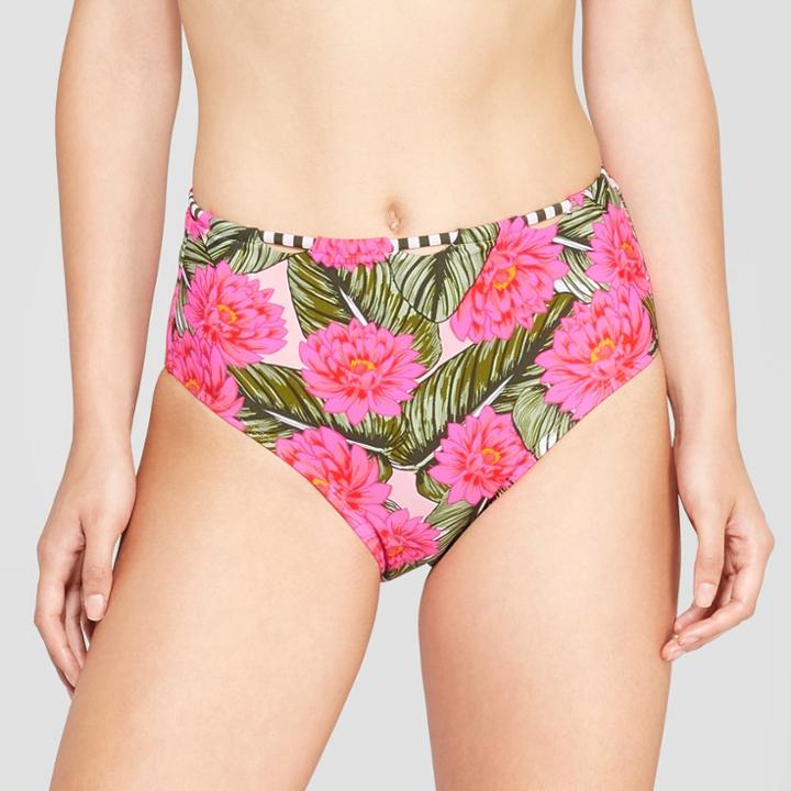 Women's Cheeky High Waist Bikini Bottom - Xhilaration Olive