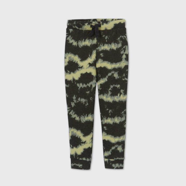 Toddler Boys' Tie-dye Jogger Pants - Art Class Black/green