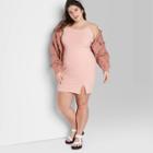 Women's Plus Size Slit Bodycon Knit Dress - Wild Fable Blush Pink