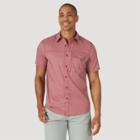 Wrangler Men's Short Sleeve Button-down Collared Shirt - Red M, Men's,