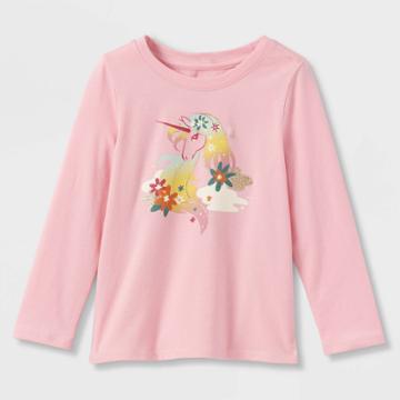 Toddler Girls' Rainbow Unicorn Long Sleeve Graphic T-shirt - Cat & Jack Pink
