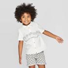 Target Toddler Boys' Palm Trees Button-down T-shirt - Art Class White