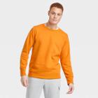 Men's Cotton Fleece Crewneck Sweatshirt - All In Motion Sunshine Orange