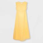 Polka Dot Ruffle Cap Sleeve Woven Maternity Dress - Isabel Maternity By Ingrid & Isabel Yellow