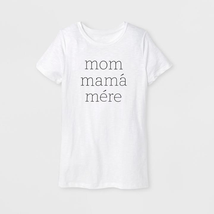 Shinsung Tongsang Women's Short Sleeve Mama Graphic T-shirt - White