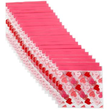 Wilton 20ct Plastic Hearts Print Resealable Treat Bags Red/pink, Red Pink